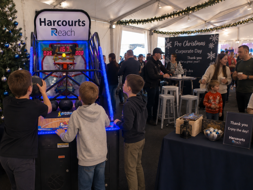Arcade machine hire at a Melbourne company Christmas family function